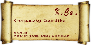 Krompaszky Csendike névjegykártya